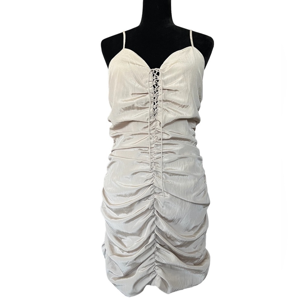 J.O.A. Bodycon Ruched Tan Mini Dress NWT Size Medium